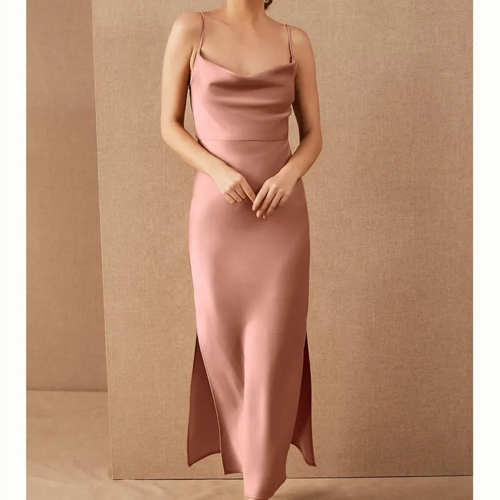 BHLDN Cali Satin Charmeuse Midi dress - Picture 1 of 5